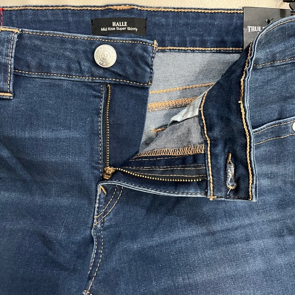 NWT - True Religion Women’s Halle Mid Rise Super Skinny Jeans - Size 30 - Picture 7 of 11